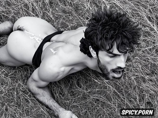 fucking in the ass, various sexual poses, bearded, very tall grass background
