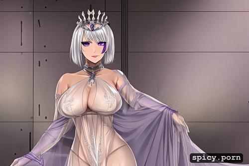 chastity belt, nude, 91tdnepcwrer, 3dt, tiara, white hair, hy1ac9ok2rqr
