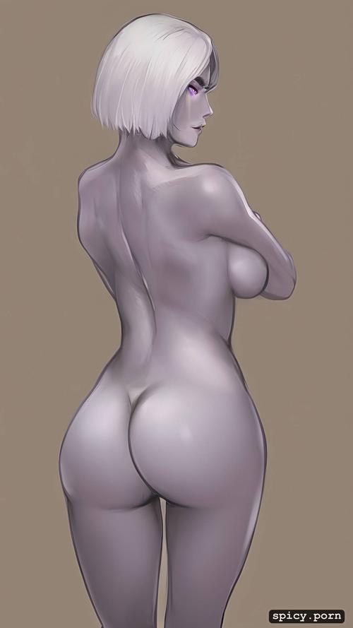 91tdnepcwrer, back view, highres, detailed, pretty naked female