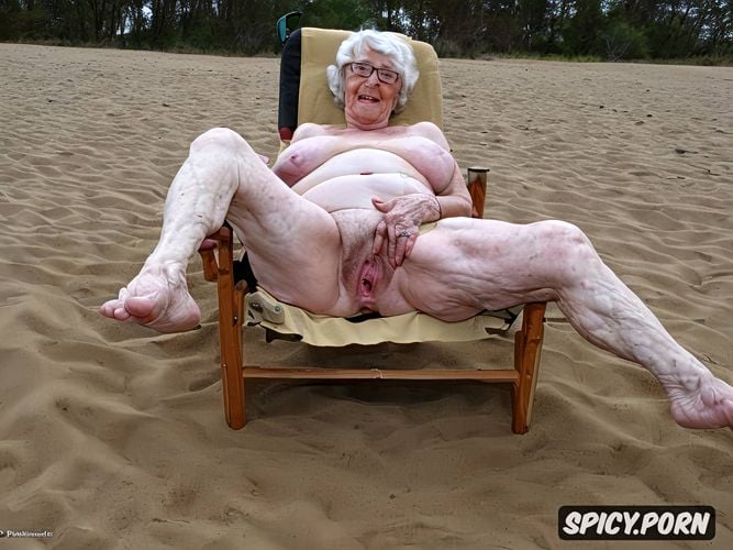 soft pale wrinkled skin, spreading cellulite legs squatting on chair