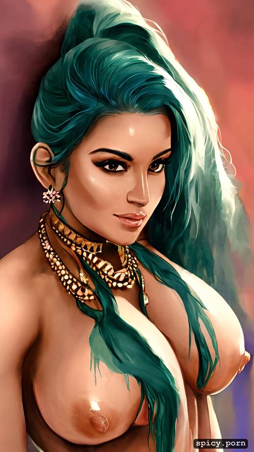 style watercolor, masterpiece, highres, indian ethnicity, oiled