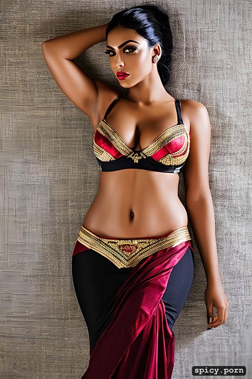 busty, black hair, wide curvy hip, gorgeous face, exotic indian wife