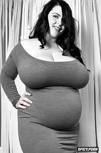 front view, perfect symmetric face, huge saggy breasts, gigantic huge wide hips