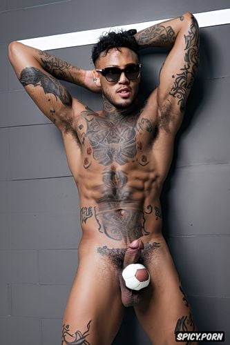 tattoo, soft penis, muscle, brown eyes, neymar, nudes, naked