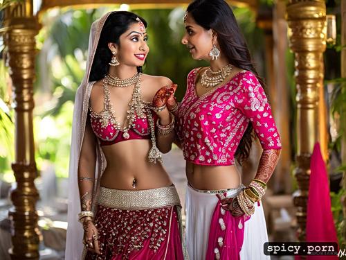 natural boobs, diamond bracelet, diamond legs jewellery, hindu teen