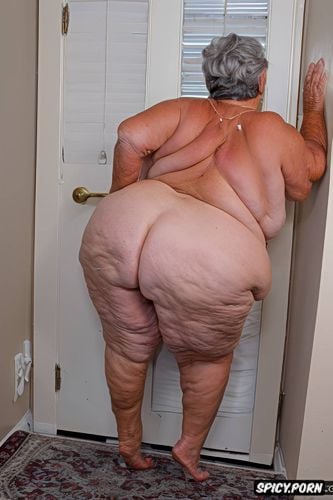 ssbbw, intricate, perfect face, ass rolled up old slut face face turned sideway white