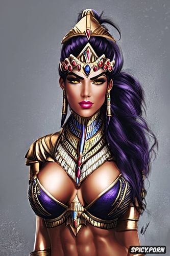 ultra detailed, ultra realistic, widowmaker overwatch female pharaoh ancient egypt pharoah crown royal robes beautiful face portrait muscles