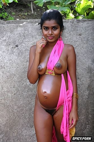 nude in indian village, oiled bony body, vivid unfurled saree