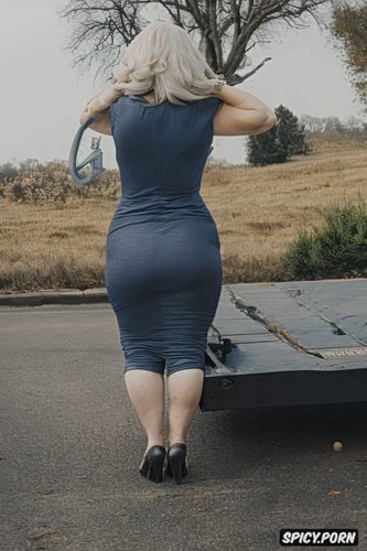 massive bubble butt, professional photography of portrait of obese mature housewife on all fours