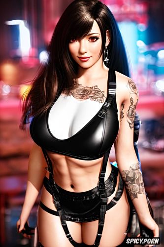 tattoos, tifa lockhart final fantasy vii remake beautiful face full body shot