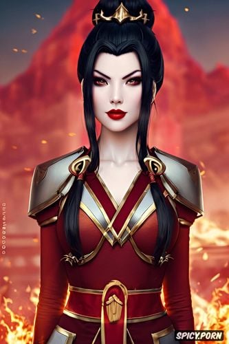 ultra detailed, ultra realistic, azula avatar the last airbender fire nation royal robes beautiful face full lips milf full body shot