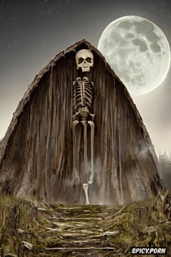 scary glowing grim reaper, haunting human skeleton, realistic