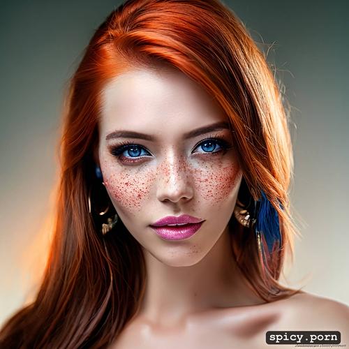 ginger red head freckles on face perfect body teen seductive