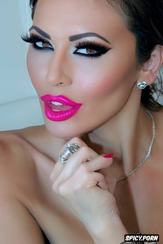 blowjob, huge pumped up lips, glossy lips, bimbo, thick overlined lip liner