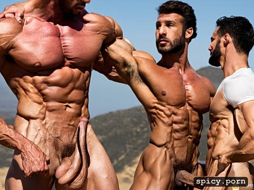 symmetrical body, solo high quality, muscle flex big forearm muscle perfectly shaped 6 pack abs