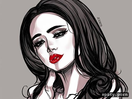 trending on artstation, red lips, of renaud sechan, portrait