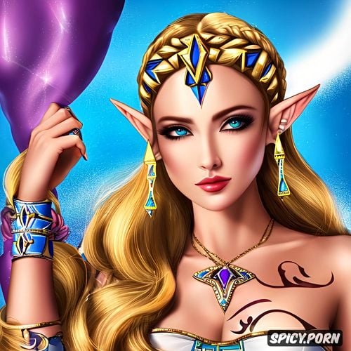 high resolution, full frontal, princess zelda zelda beautiful face young tight outfit tattoos masterpiece