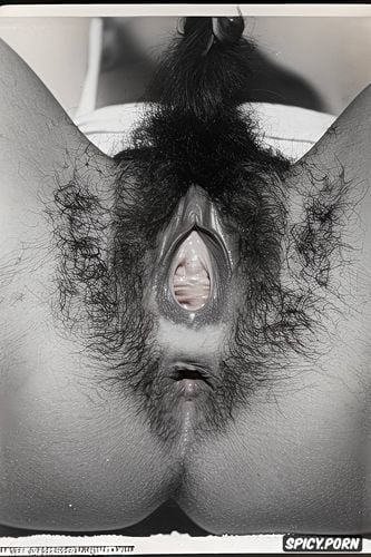 woman, close up, solo, hairy pussy, long pussy lips, hairy anus