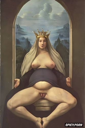 renaissance painting, virgin mary nude, altarpiece, classic