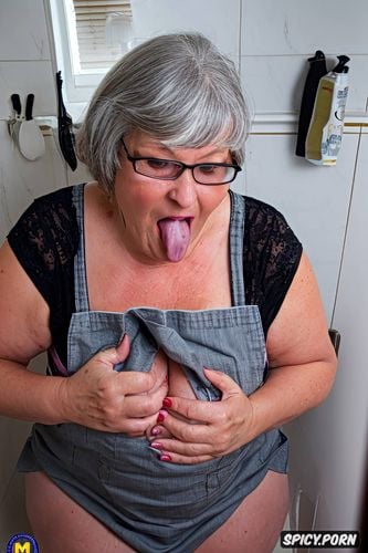 ssbbw, true colors, apron, pale wrinkled skin, old senior grandmothers