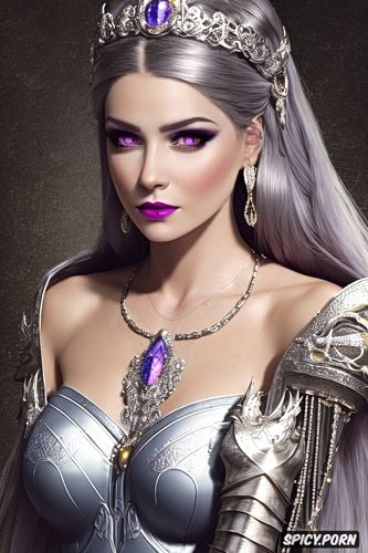wearing black scale armor, banners, fantasy princess, pale purple eyes