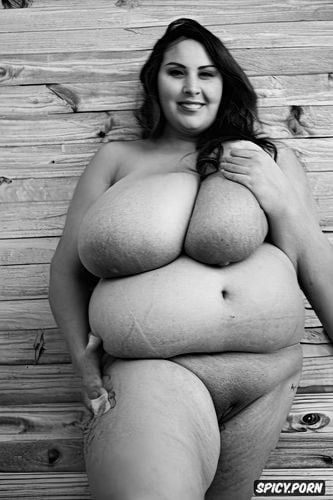 voluptuous beautiful nude model, color photo, worlds largest most swollen boobs