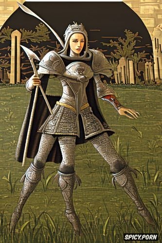 low resolution, medieval textile art, bit graphics, knight, old videogame graphics