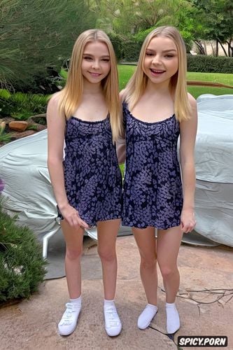 hd photo with exceptional detail, their faces look cherubic like a young cuter meikawoollard and chloegracemoretz from much earlier in their careers