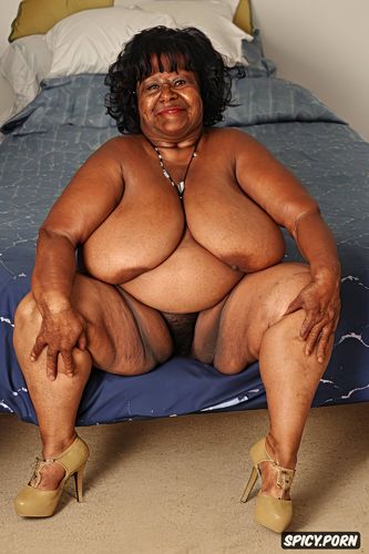 ebony, thick thighs, no clothes, super pear obese fatty, legs up