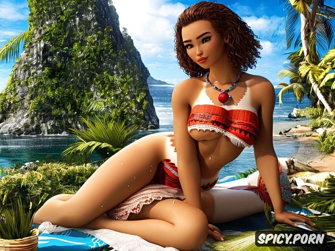 pale, naked, 8k, delicate body, moana, short hair, super realistic