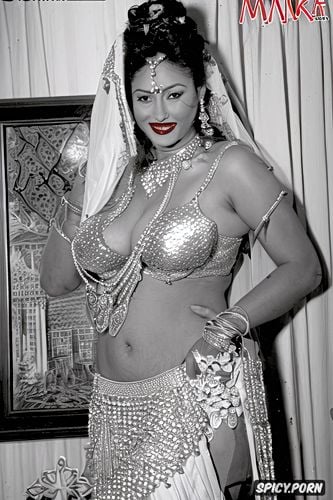 color photo, beautiful, wide broad hips, gorgeous voluptuous indian model milf bride