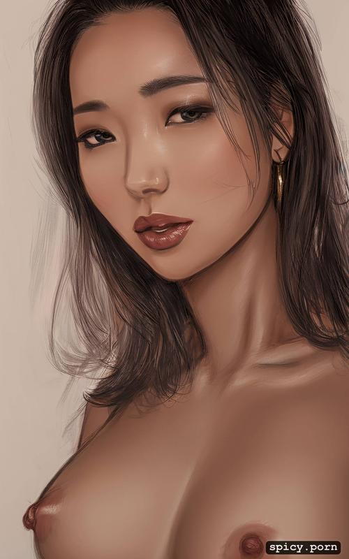 20 yo, beautiful nude female, realistic, ultra detailed, sketch