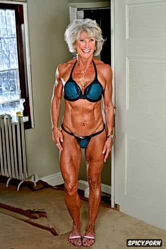 mature fit athletic woman demonstrates her body concept of sex