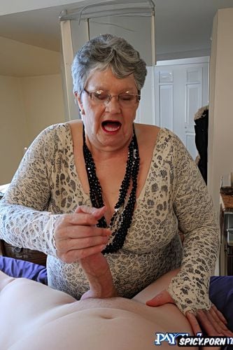 first person pov, handjob, fat, small penis, old fat grandmother