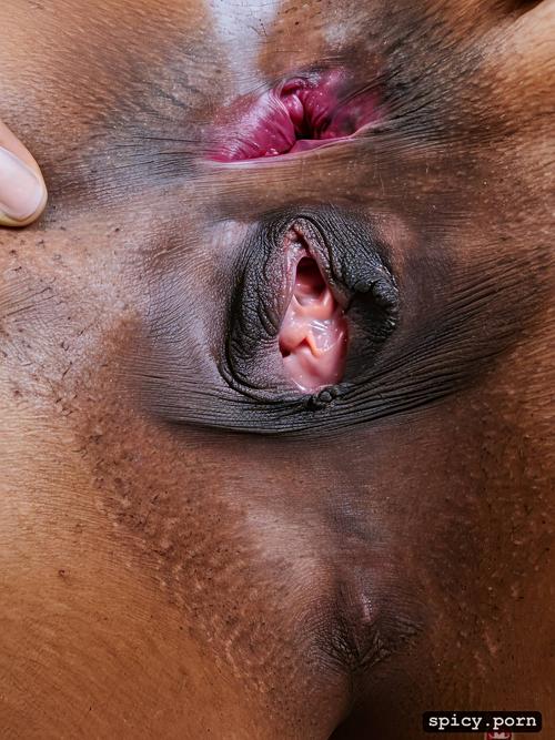 a black woman with spread asshole closeup
