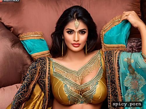 indian tight saree, 4k realistic busty, big boobs tight