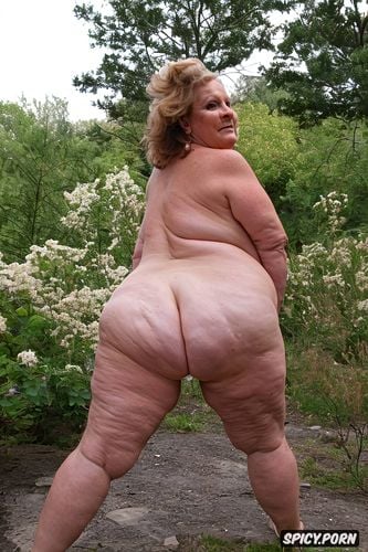 portrait, granny, huge enormous round ass, centered, perfect anatomy