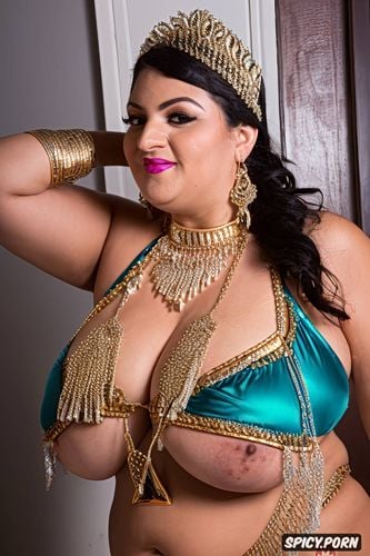 gold and silver jewelry, beautiful arabian bellydancer, wide hips