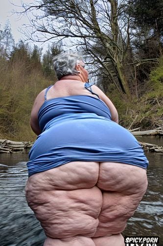 huge round ass, alone, oily skin, view from below, hyperrealistic