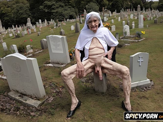 very old granny, zombie, cemetery, catholic nun, shemale huge balls