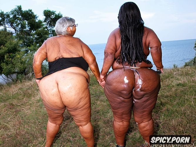 ssbbw1 5, partial rear view, naked bootylicious black granny1 5