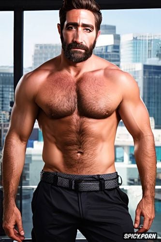 muscular thighs, wearing a police uniform gay, jake gyllenhaal teasing his bulge