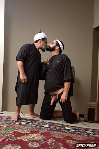kiss dick, mosque, beard, hard penis, lick penis, arabic writings