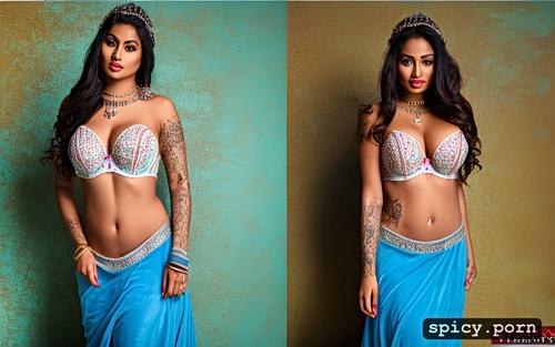 indian sexy female bride urmila, sexy strapless twist knot bra sheer