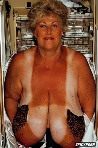 grandmother, large breasts1 6, tan lines1 3, retro porn, obese body