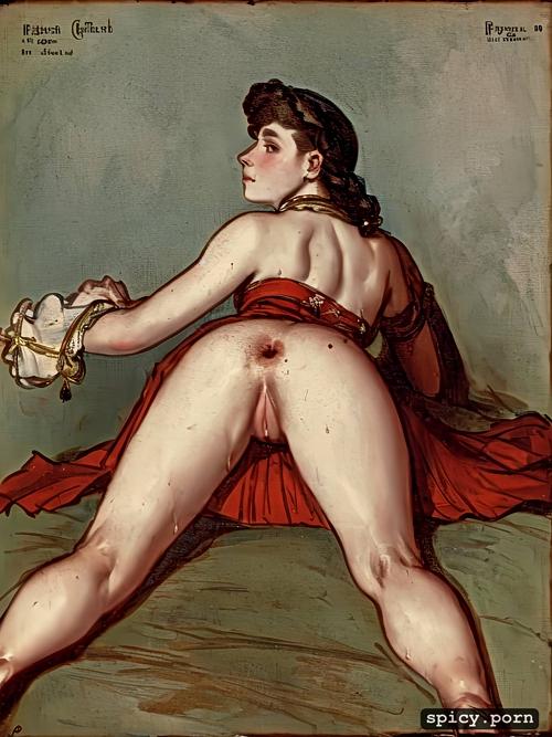 french braid, ilya repin painting, lush full lips, pov, 19th century 18 yo russian grand duchess spread legs dick in ass