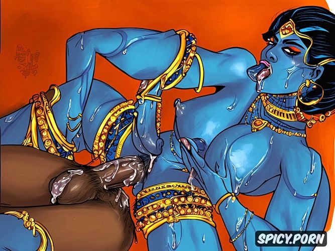 in suhagraat hindu godess kali blue skin, throbbing blue dick shemale