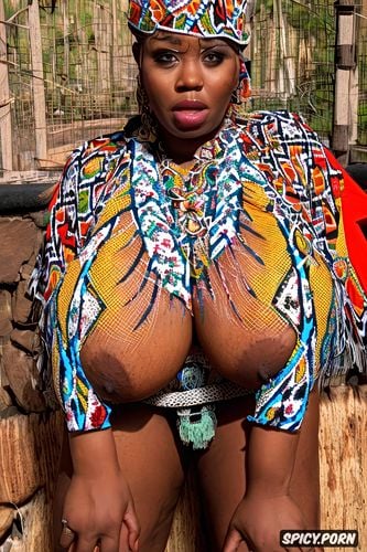 traditional african outfit, african, massive tits, hdr, intricate