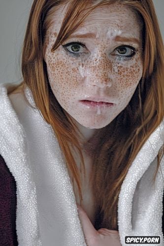 scared model face, terrified young skinny teen ginny weasley attacked by voldemort