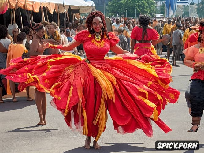 curvy, vivid natural colors embossed bodies carnival, lot of native dancers vivid natural colors embossed bodies africa